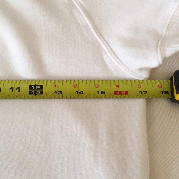 Pam & Gela, Strappy One Shoulder Short Sleeve Sweatshirt Top. White. Small - Picture 10 of 11